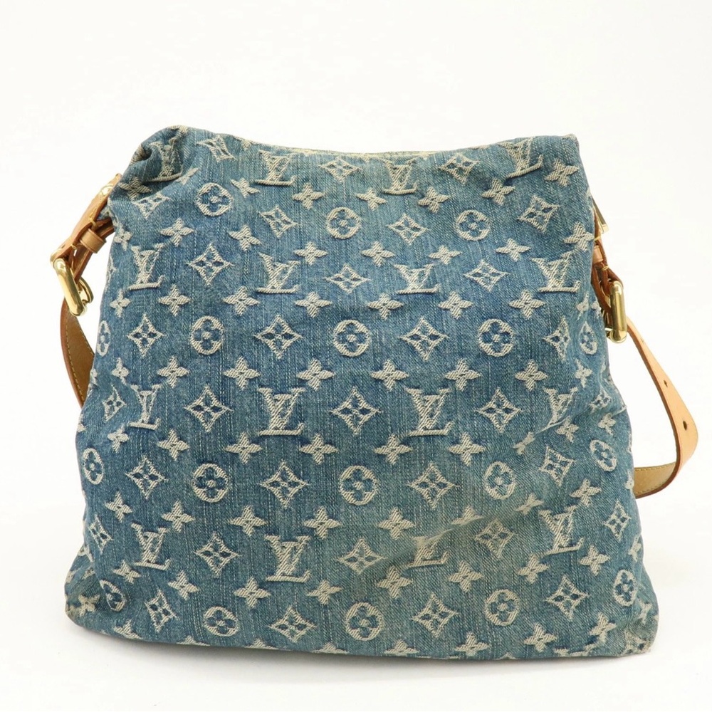 Louis Vuitton Monogram Denim Baggy GM Shoulder Bag Blue M95048 Auth Used F/S - Picture 2 of 9